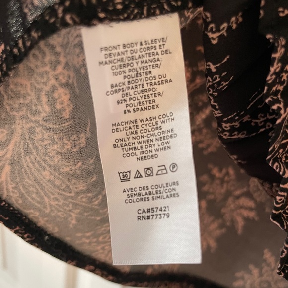 Ann Taylor Mixed Media Paisley Blouse - Picture 3 of 4